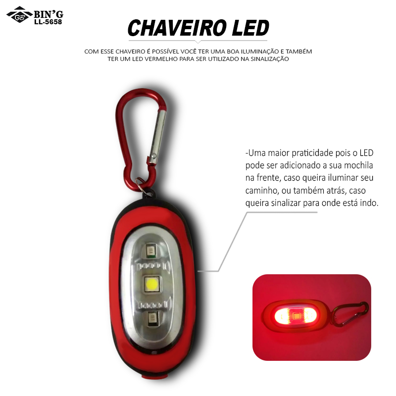 Mini Lanterna Led Bike alto brilho com presilha