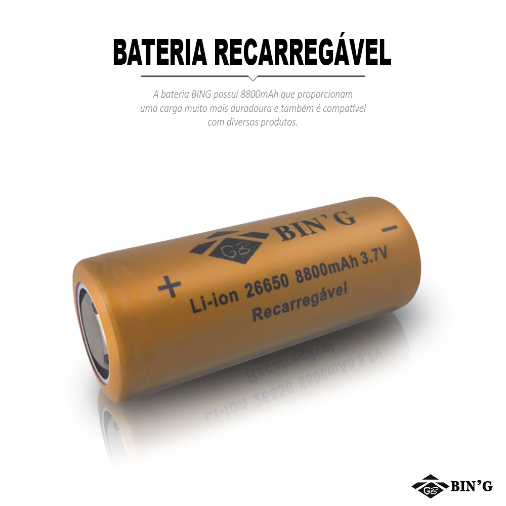 Bateria 26650 recarregável