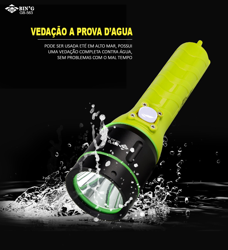 LANTERNA PARA MERGULHO 80M - VERDE
